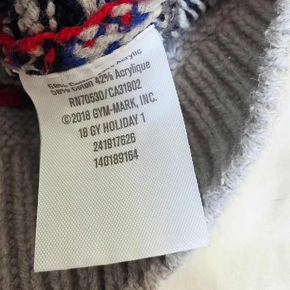 Gymboree Baby Boys Gray Fair Isle Hooded Zip Up Knit Sweater‎ 0-3 Months